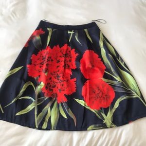 Floral Midi Skirts High Waisted A-Line Skirt